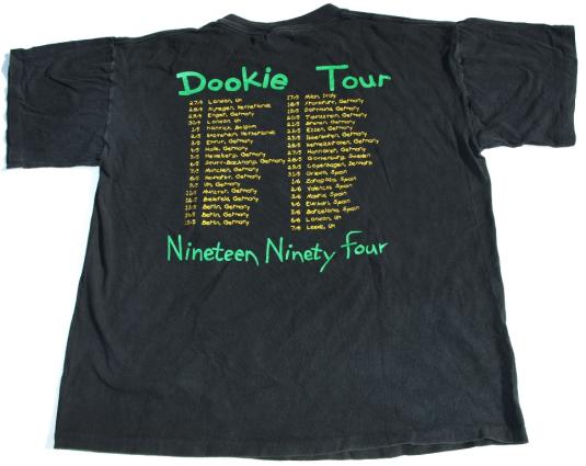 Vtg 1994 GREEN DAY Concert EUROPEAN Tour Shirt DOOKIE
