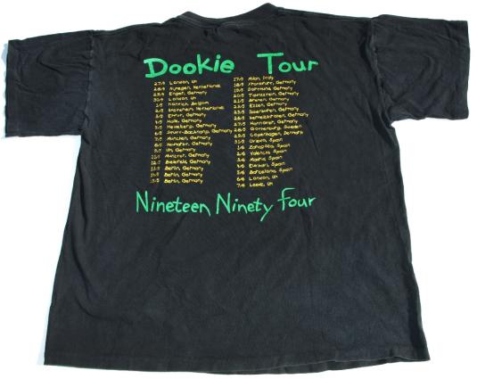 ミュージシャン GREEN DAY 90s EURO BOOTLEG TEE XL Vtg 1994 GREEN DAY Concert EUROPEAN Tour Shirt DOOKIE | Defunkd