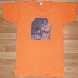 Vintage 1970's ELVIS PRESLEY Iron On T-Shirt Orange 70s