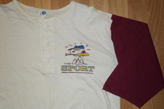 Vintage 1980s SNOOPY Baseball Raglan Shirt 80s