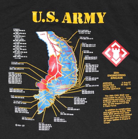 Vintage 1990s US Army Viet Nam Vietnam War Military T-Shirt