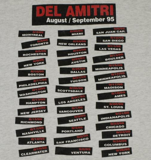Vintage 1995 DEL AMITRI Concert Tour T-Shirt Alternative