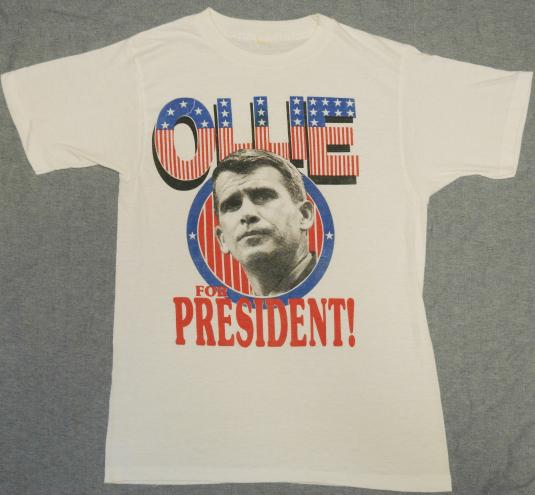 Vintage 1980s Ollie North For President T-Shirt 80s