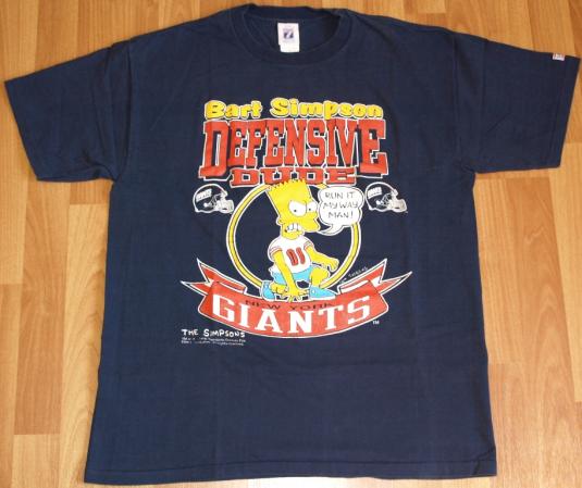 Vintage 1990 Bart Simpson New York Giants Football T-Shirt