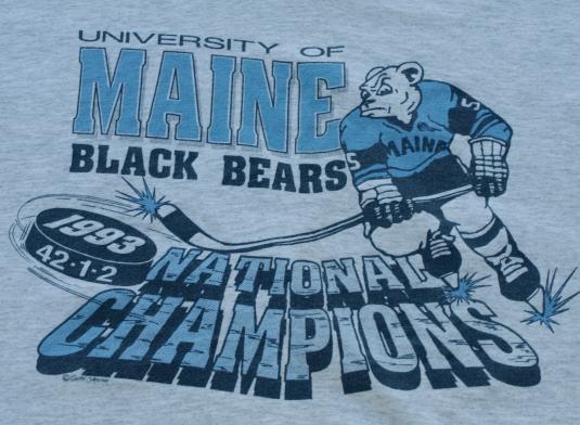 1992-93 Maine Black Bears College Hockey Champions T Shirt