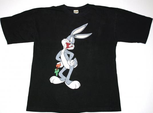 Vintage 1990s Bugs Bunny 2-Sided Black Looney Tunes T-Shirt