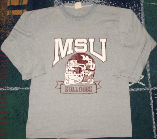 Vintage MSU Bulldogs Football Helmet Mississippi Shirt