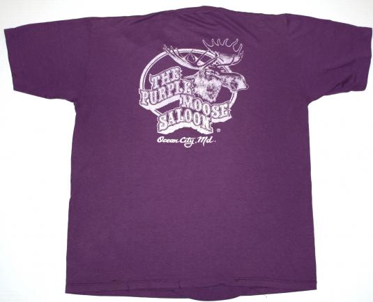 Vintage 80s Purple Moose Saloon Ocean City Maryland T-Shirt