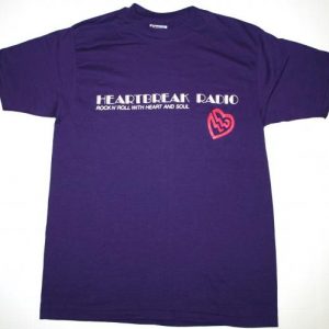 Vintage 1980s Heartbreak Radio T-Shirt Purple Rock & Roll