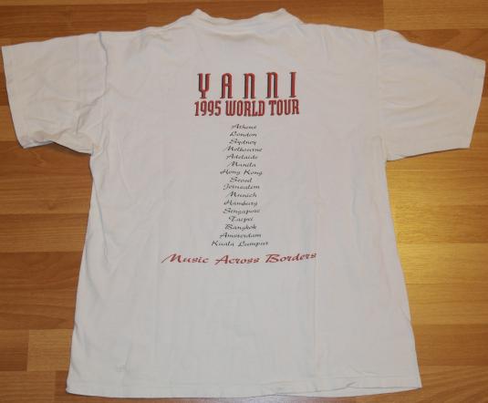 Vintage 1995 YANNI Concert Tour T-Shirt 1990s