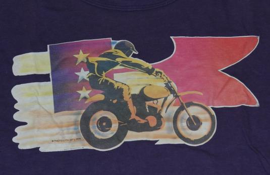 Vintage 1970s Kawasaki Motorcycle Biker Iron On T-Shirt