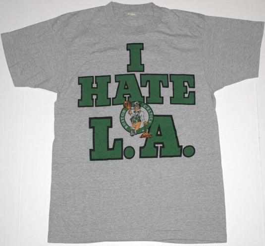 Vintage 80s Boston Celtics I HATE L.A. T-Shirt Screen Stars