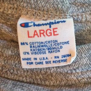 VTG University MAINE Champion RAYON T-shirt Heather Grey 80s
