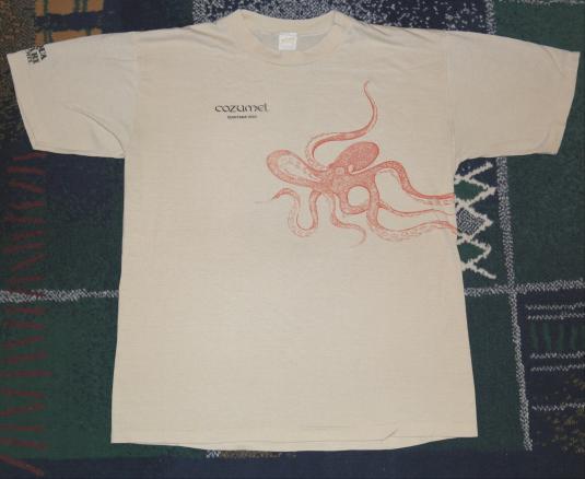 Vintage 1980s Cozumel Mexico Octopus T-Shirt 80s