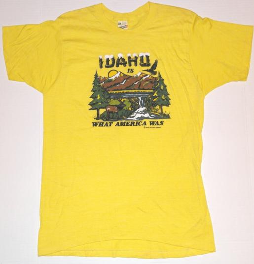 Vintage 1980s Idaho Yellow Screen Stars T-Shirt