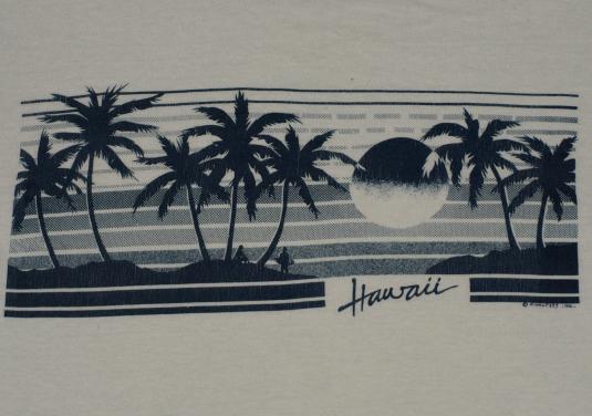 vintage 1980s Hawaii Ringert T-Shirt Beach Palm Trees 80s