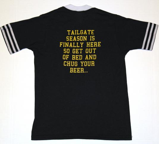 Vintage 1980s BOOZE CREW Football Tailgating Ringer T-Shirt