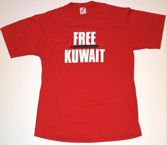 Vintage 1990s Free Kuwait Desert Storm Military T-Shirt 90s