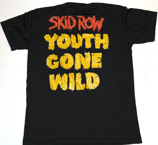 Vintage SKID ROW Youth Gone Wild Skull Concert Tour T-Shirt