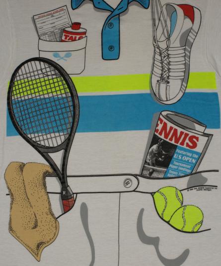 Vintage 1980s Tennis Costume Sneaker US Open T Shirt