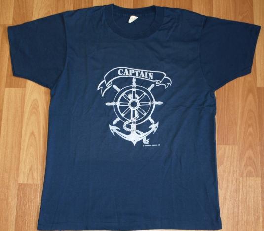 1980s Captain Ship Wheel Helm & Achor Screen Stars T-Shirt