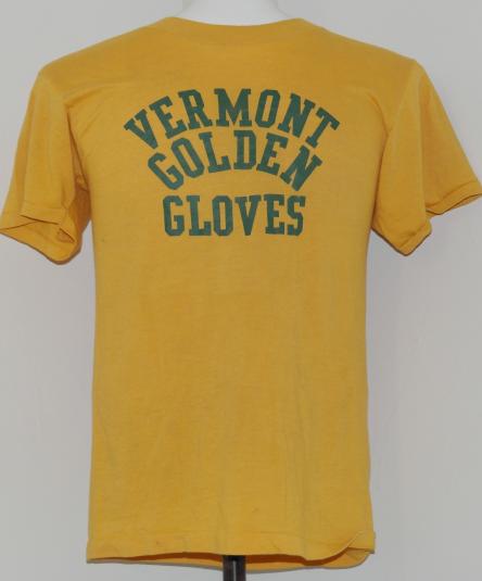 Vintage 1970s VERMONT GOLDEN GLOVES BOXING Yellow T-Shirt | Defunkd