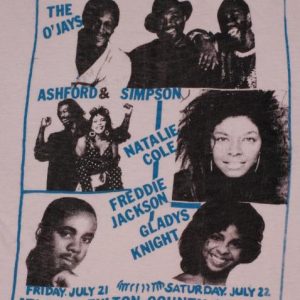 Vtg 1980s R&B Soul Concert T-Shirt The O'JAYS Gladys Knight