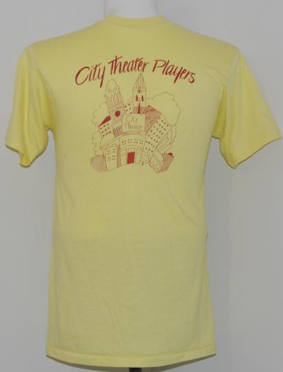 Vintage 1980s City Theater Players Yellow Soft Thin 80’s