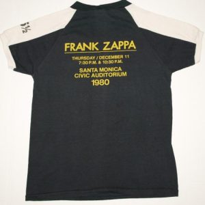 Vintage FRANK ZAPPA Santa Monica Concert Tour T-Shirt RARE