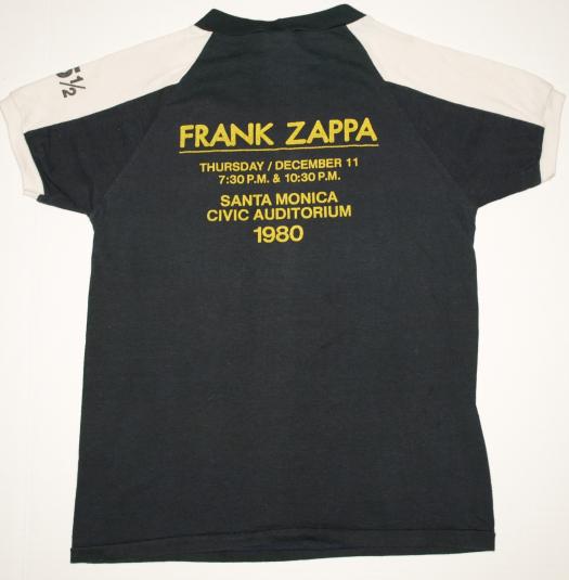 Vintage FRANK ZAPPA Santa Monica Concert Tour T-Shirt RARE