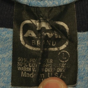 Vintage 1980s Captain Heather Blue Ringer T-shirt