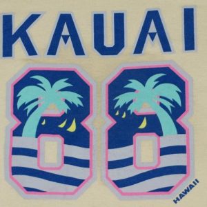 Vintage 1980s 1988 Kauai Hawaii T-Shirt Palm Trees Surfing