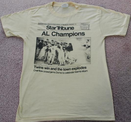 Vintage 1987 MINNESOTA TWINS World Series Champion T Shirt