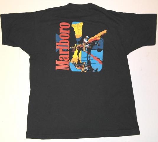 Vintage Marlboro Man Cigarette Black Pocket T-Shirt