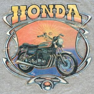 Vintage 1980s Heather Grey HONDA Motorcycle BIKER T-Shirt