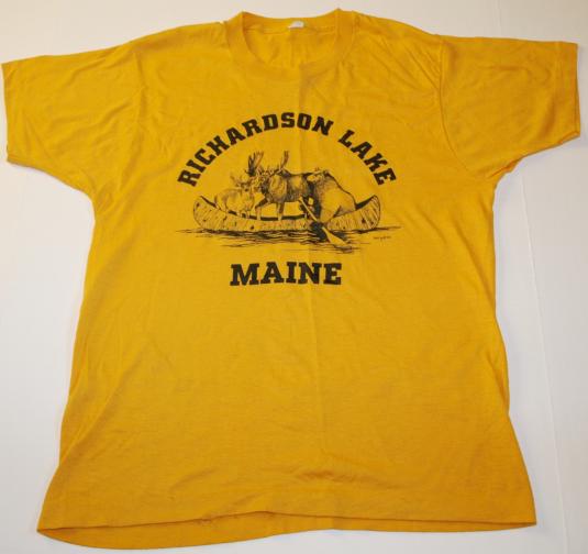Vintage 1980s Richardson Lake Maine Moose Bear Canoe