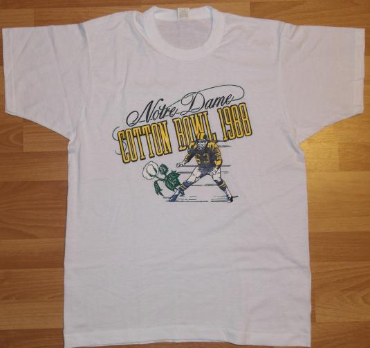 VTG 80s NOTRE DAME Cotton Bowl Football T-Shirt NEVER WORN