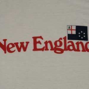 Vintage 1980s New England T-shirt White 80s Tee Shirt