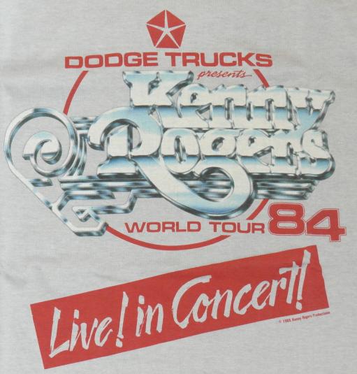 Vintage 1984 KENNY ROGERS Dodge Truck Tour Concert Shirt