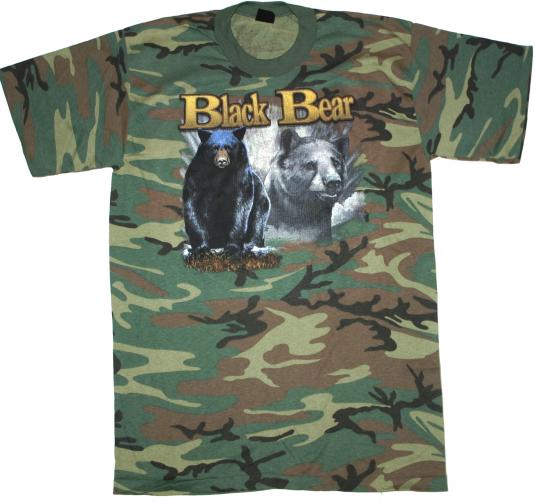 Vintage 1980s Black Bear Camouflage T-shirt Deadstock