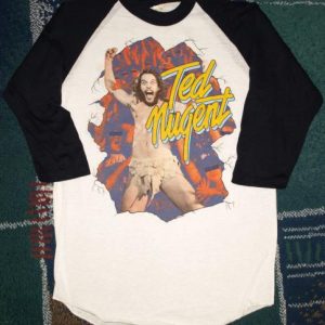 Vintage 1980s TED NUGENT Concert Tour Raglan T-Shirt 1981