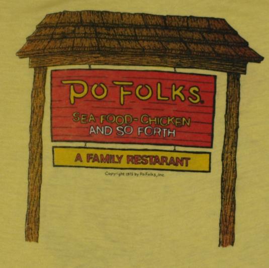 Vintage 1980s Po Folks Restaurant Florida T-Shirt