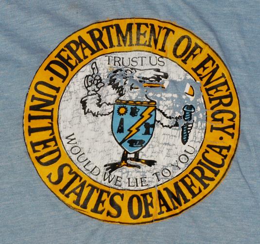 Vintage RARE USA Department of Energy Trust Us T-shirt Punk