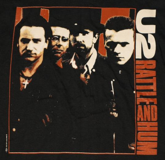 Vintage 1980s U2 RATTLE AND HUM T-Shirt Concert Tour