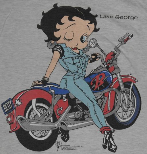 Vintage 1990s BETTY BOOP 2-Sided Biker Motorcycle NY T-Shirt