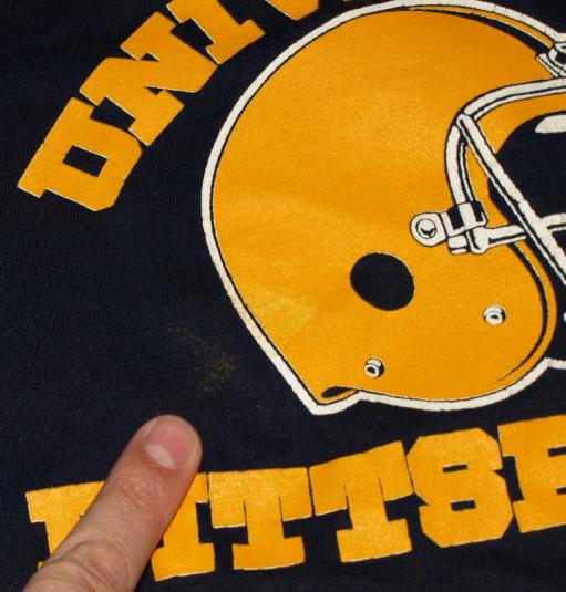 1970s University of Pittsburgh Pitt Football Helmet Shirt