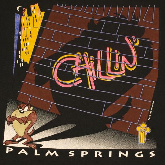 Vintage 1990s TAZ Chillin Palm Springs California T-Shirt