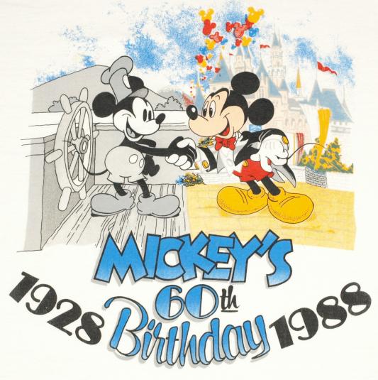 Vintage 1988 Mickey Mouse 60th Birthday T-shirt 1980s