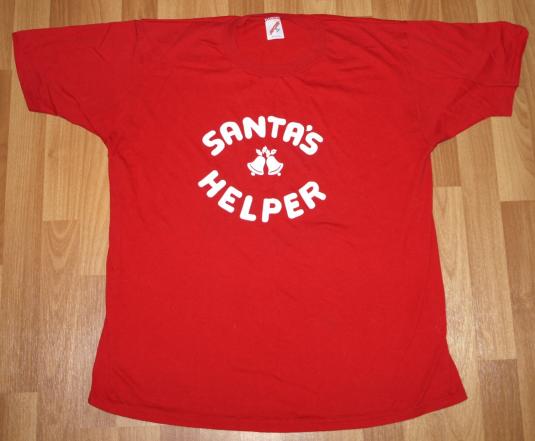 Vintage 1980s Santa’s Helper Christams T-Shirt Iron-On