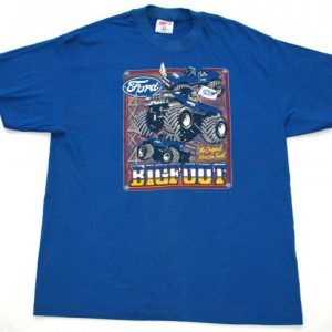 Vintage 1980s BIG FOOT Ford Monster Truck T Shirt Tee Blue